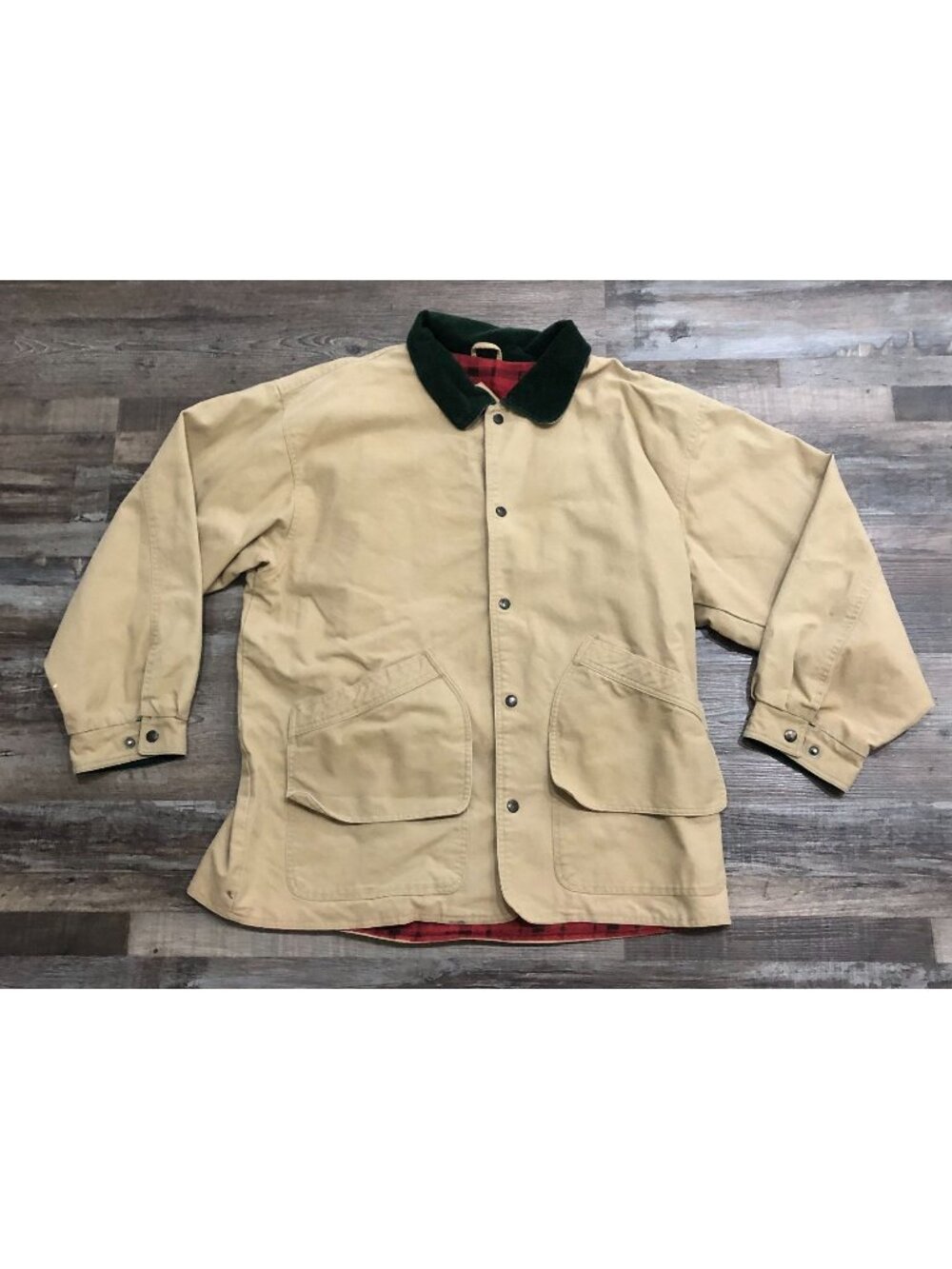 Winchester Mens Large Khaki Large Button Up Cotton Field Jacket